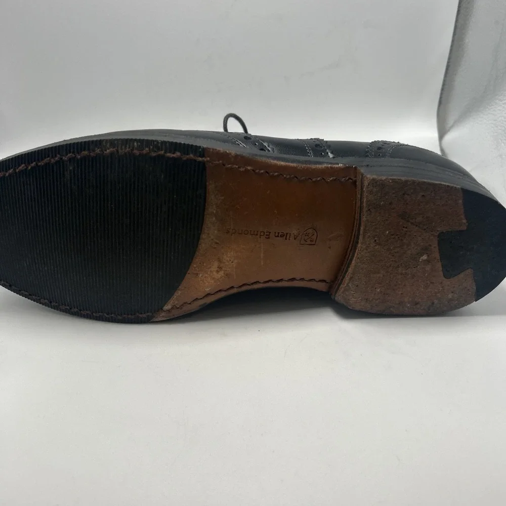 Allen Edmonds WHITNEY Oxford Shoes Mens Size 10.5 D Wing Tip Dress Black USA - Picture 10 of 16